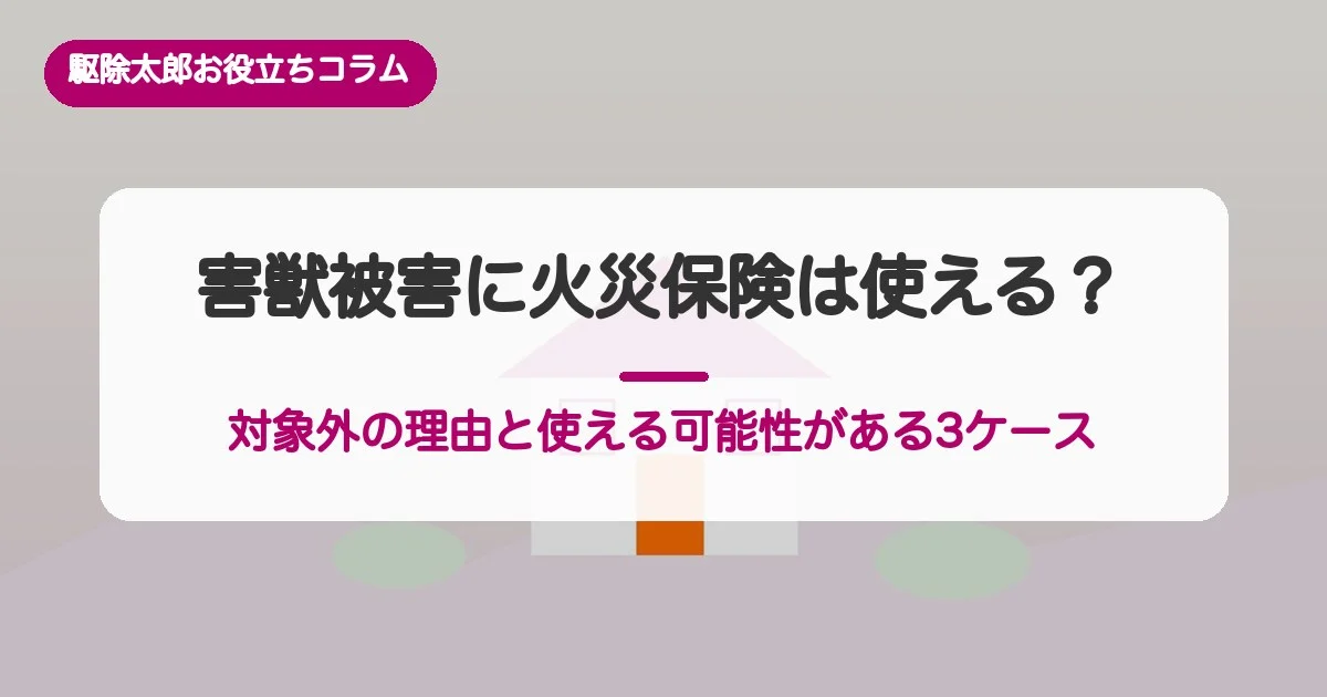 害獣被害に火災保険は使える？対象外の理由と使える可能性がある3ケース