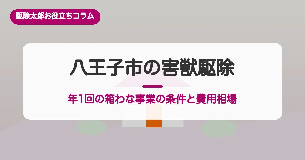 八王子市の害獣駆除｜年1回の箱わな事業の条件と費用相場・相談窓口