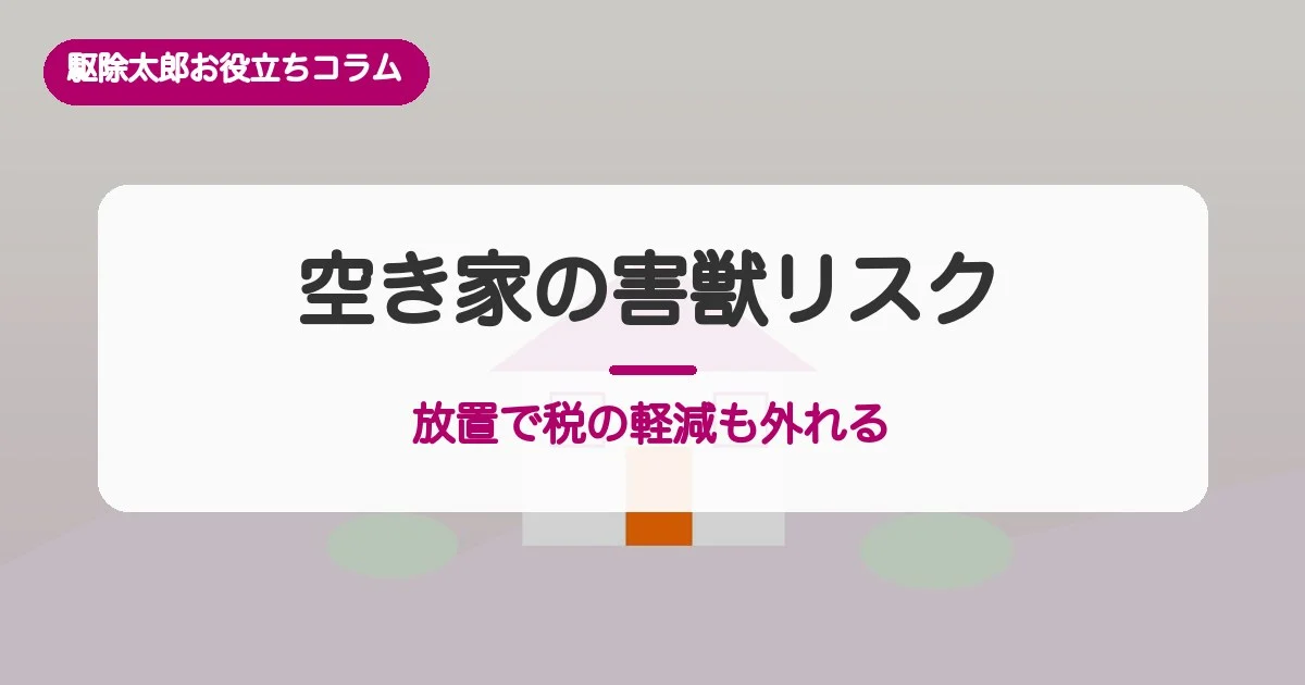 空き家を放置すると害獣が住み着く｜税とリスクと対処の順番