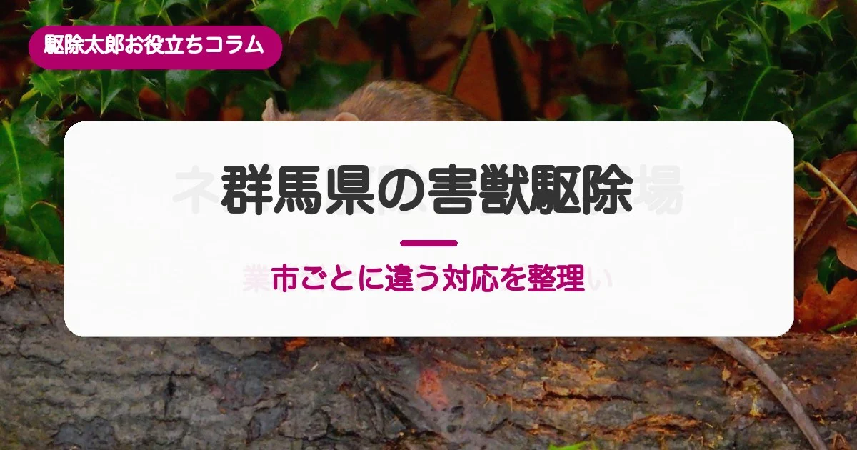 群馬県の害獣駆除｜市ごとに違うわなの借り方と費用の負担
